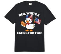 Funny Pregnancy Announcement Red, White Eating for Two Goose Comfort Colors Adult Heavyweight T-Shirt
