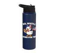 Funny Pregnancy Announcement Red, White Eating for Two Goose Stainless Steel Insulated Water Bottle