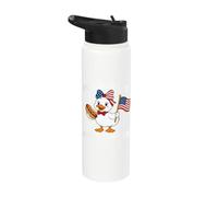 Funny Pregnancy Announcement Red, White Eating for Two Goose Stainless Steel Insulated Water Bottle