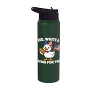 Funny Pregnancy Announcement Red, White Eating for Two Goose Stainless Steel Insulated Water Bottle