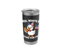 Funny Pregnancy Announcement Red, White Eating for Two Goose Vaso térmico de acero inoxidable de doble pared