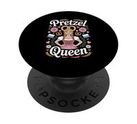 Funny Pretzel Queen Dirndl Biergarten Oktoberfest Beer PopSockets PopGrip Adhesivo