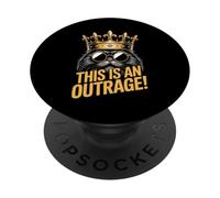 Funny Princess Cat Donut Mujer Hombre This is an Outrage PopSockets PopGrip Adhesivo