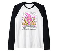 Funny Princess GNOME Mom Graphic For Women February Birthday Camiseta Manga Raglan