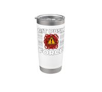 Funny Programmer Coding Git Push Force Warning Vaso térmico de acero inoxidable de doble pared