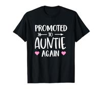 Funny Promoted To Auntie Again Pregnancy Announcement Aunt Camiseta gráfica económica