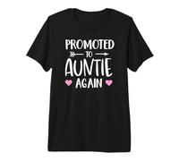 Funny Promoted To Auntie Again Pregnancy Announcement Aunt Camiseta Premium