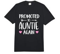 Funny Promoted To Auntie Again Pregnancy Announcement Aunt Comfort Colors Adult Heavyweight T-Shirt