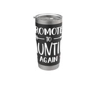 Funny Promoted To Auntie Again Pregnancy Announcement Aunt Vaso térmico de acero inoxidable de doble pared