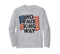 Funny Protesting America USA No Faux King Way Manga Larga