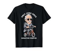 Funny Psychology Only Jung Once Immature Forever Triciclo Camiseta gráfica económica, Hombre, Negro, L