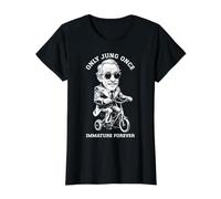 Funny Psychology Only Jung Once Immature Forever Triciclo Camiseta gráfica económica, Mujer, Negro, L