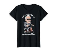 Funny Psychology Only Jung Once Immature Forever Triciclo Camiseta gráfica económica, Mujer, Negro, L