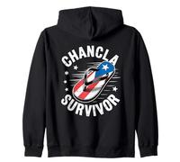 Funny Puerto Rican Flag Chancla Survivor PR Flip Flops Latin Sudadera con Capucha
