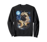 Funny Pug Aullando a la Luna Sudadera
