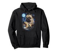 Funny Pug Aullando a la Luna Sudadera con Capucha