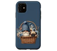 Funny Pug Dad Gnome With Blue Flower Decor For Pug Lover Carcasa para iPhone 11