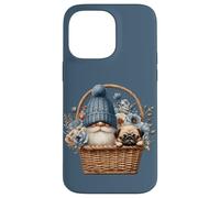 Funny Pug Dad Gnome With Blue Flower Decor For Pug Lover Carcasa para iPhone 14 Pro Max