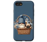 Funny Pug Dad Gnome With Blue Flower Decor For Pug Lover Carcasa para iPhone SE (2020) / 7 / 8