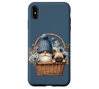 Funny Pug Dad Gnome With Blue Flower Decor For Pug Lover Carcasa para iPhone XS Max