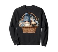 Funny Pug Dad Gnome With Blue Flower Decor For Pug Lover Sudadera