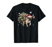 Funny Pug Dog Árbol de Navidad Amante de Las Mascotas Navidad Camiseta