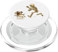 Funny Pug Dog Halloween Steal Bone Skeleton Chase Spooky Pug PopSockets PopGrip para MagSafe