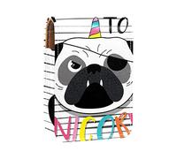 Funny Pug I Try To Be Unicorn - Estuche portátil para pintalabios para viajes, mini caja de almacenamiento de lápiz labial con espejo para mujeres y mujeres, bolsa de cosméticos de cuero, Varios colores, 9.5x2x7 cm/3.7x0.8x2.7 in