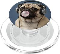 Funny Pug Music Lover Bubblegum Mamá Papá Niños PopSockets PopGrip para MagSafe