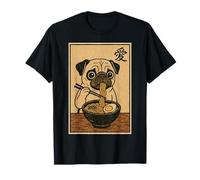 Funny Pug Ramen Graphic Japanese Kawaii Anime Pug Camiseta