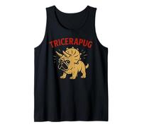 Funny Pug Triceratops Prehistoric Dinosaur Dog Fans Joke Camiseta sin Mangas