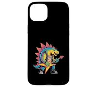 Funny Punk Rock Stegosaurus Dinosaur Playing Guitar Carcasa para iPhone 15 Plus