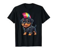 Funny Punk Rottweiler Rock'n Roll Goth Dog, Banda de Guitarra Cachorro Camiseta