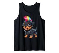 Funny Punk Rottweiler Rock'n Roll Goth Dog, Banda de Guitarra Cachorro Camiseta sin Mangas
