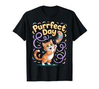 Funny Purrfect Day Orange Tabby Cat Cute Pet Lover Art Camiseta