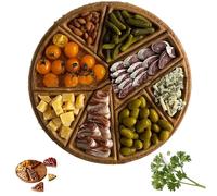 Funny Puzzle Serving Tray Wood, Puzzle Serving Tray Wood Food, with 8 Removable Compartments, for Fruits, Nuts, Dips, Snack, Decor Gift for Coffee Table, Living Room, Kitchen. (1 PCS,2)