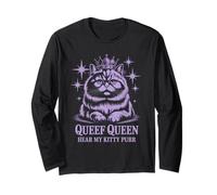 Funny Queef Queen Hear My Kitty Purr Funny Cat Mujeres Hombres Manga Larga