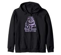Funny Queef Queen Hear My Kitty Purr Funny Cat Mujeres Hombres Sudadera con Capucha