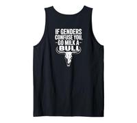 Funny Quote if Genders Confuse You Go Milk a Bull (en la parte posterior) Camiseta sin Mangas