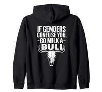 Funny Quote if Genders Confuse You Go Milk a Bull (en la parte posterior) Sudadera con Capucha