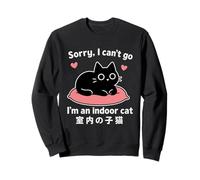 Funny Quote Sorry I Can't go Im an Indoor Cat Cute Black Cat Sudadera