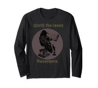 Funny Quoth Raven Nevermore Edgar Allan PoE Poema literario Manga Larga