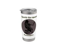 Funny Quoth Raven Nevermore Edgar Allan Poe Poema literario Vaso térmico de acero inoxidable de doble pared