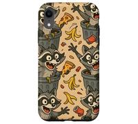 Funny Raccoon Cartoon Trash Panda Chaos Meme Art Carcasa para iPhone XR