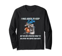 Funny Raccoon Coffee Lover Keep Calm Sarcastic Quote Manga Larga