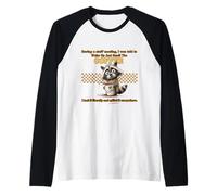 Funny Raccoon Coffee Lover Office Humor Quote Camiseta Manga Raglan