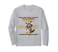 Funny Raccoon Coffee Lover Office Humor Quote Manga Larga