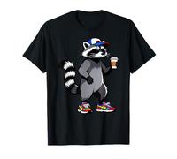 Funny Raccoon, Common Raccoon Drinking Coffee Camiseta