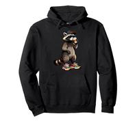 Funny Raccoon, Common Raccoon Drinking Coffee Sudadera con Capucha