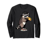 Funny Raccoon, Common Raccoon Eating a Taco Manga Larga